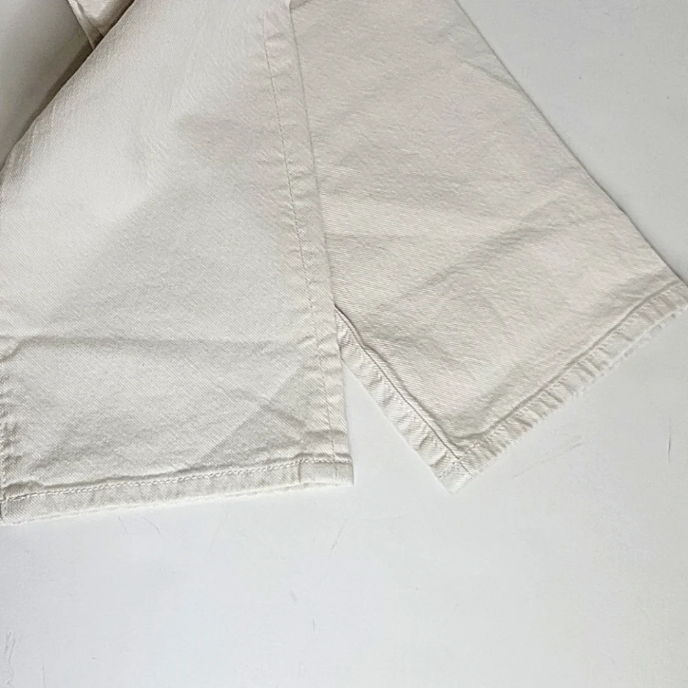 7 For All Mankind Natural Denim Cropped Ankle Distressed Jeans Size 24 - Picture 10 of 12